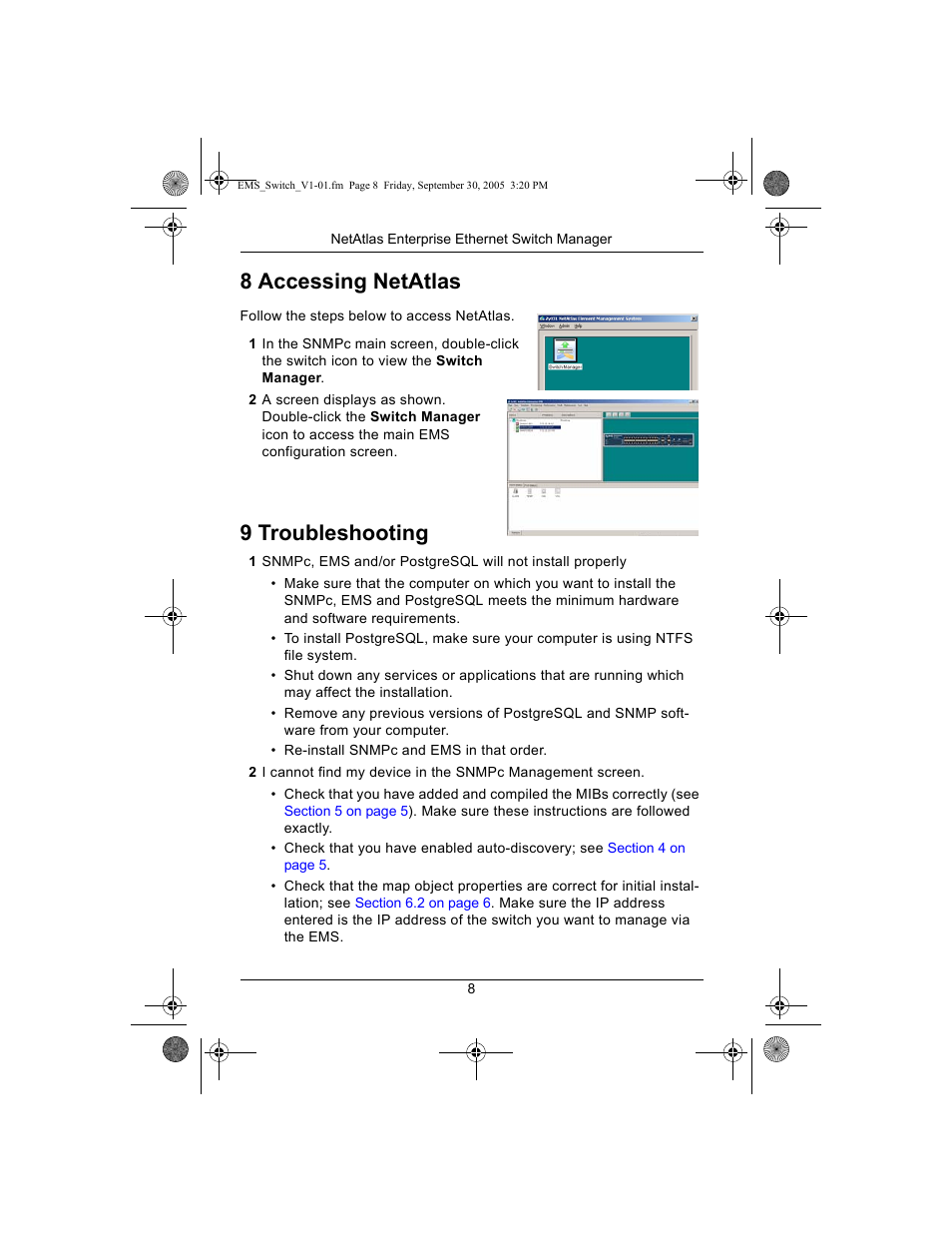 8 accessing netatlas, 9 troubleshooting | ZyXEL Communications ZyXEL Dimension ES-2024A User Manual | Page 8 / 9
