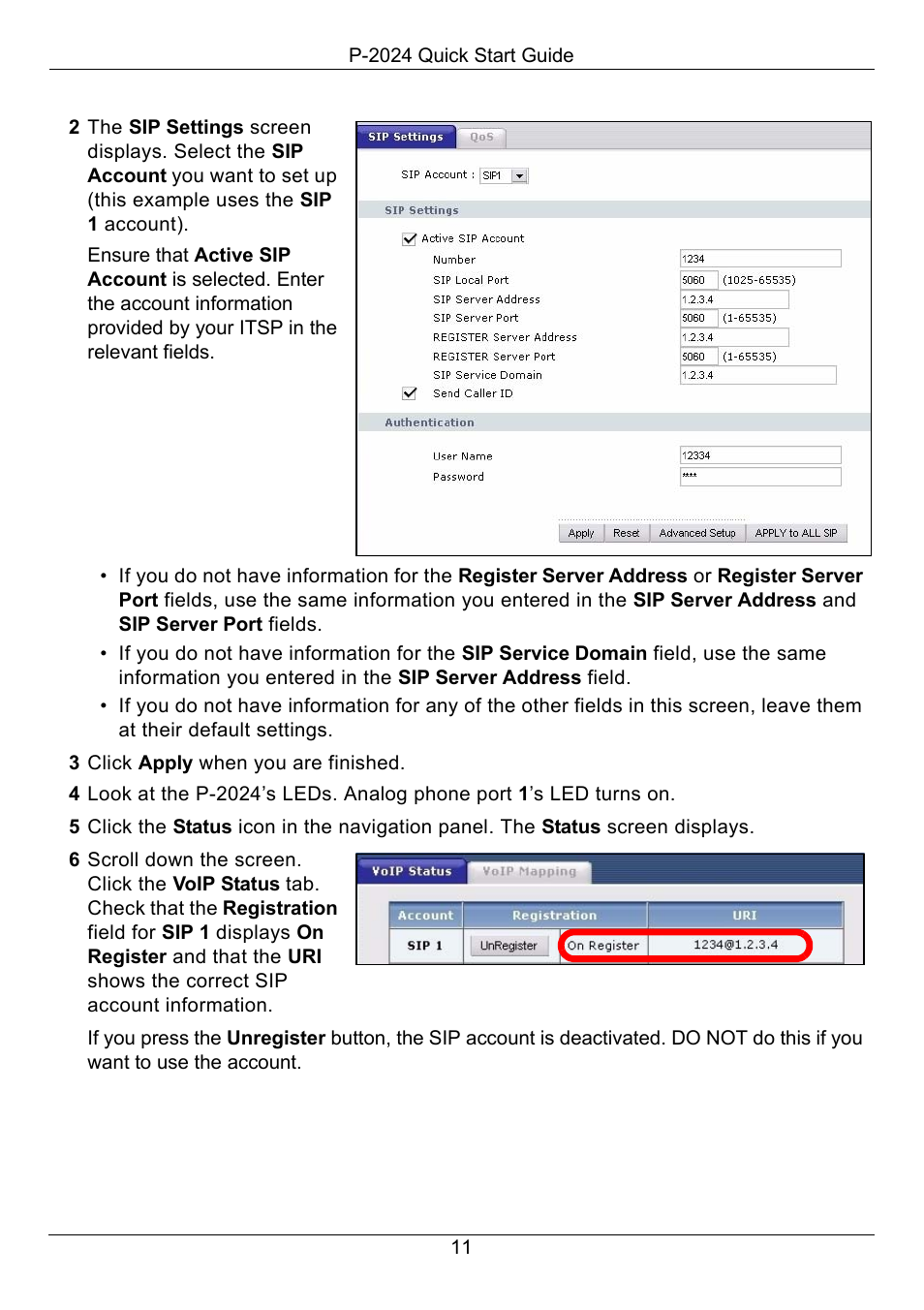 ZyXEL Communications P-2024 User Manual | Page 12 / 17