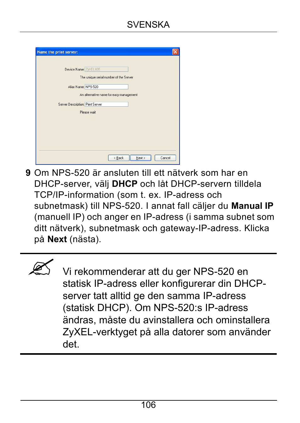 ZyXEL Communications NPS-520 User Manual | Page 107 / 115