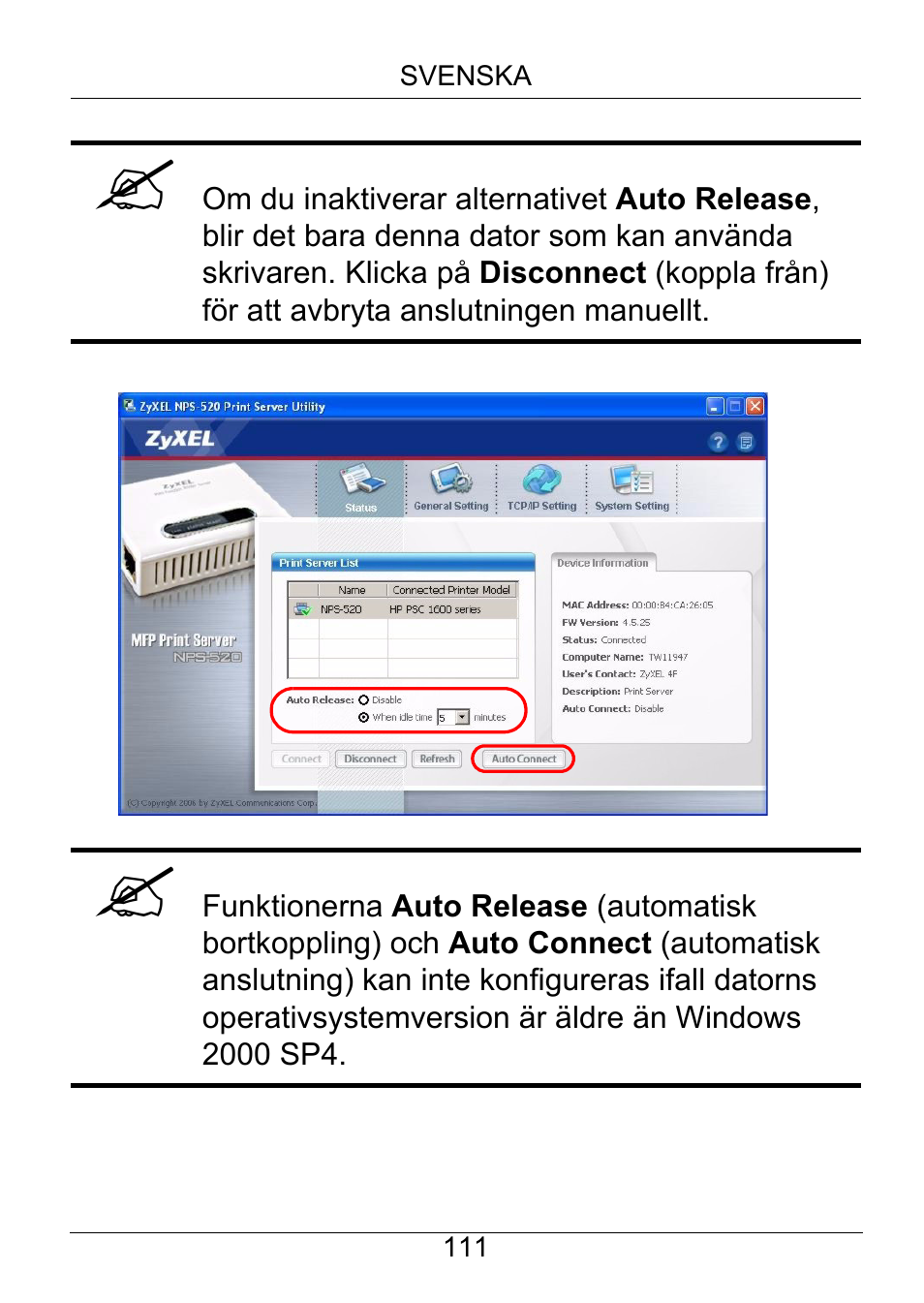 ZyXEL Communications NPS-520 User Manual | Page 112 / 115