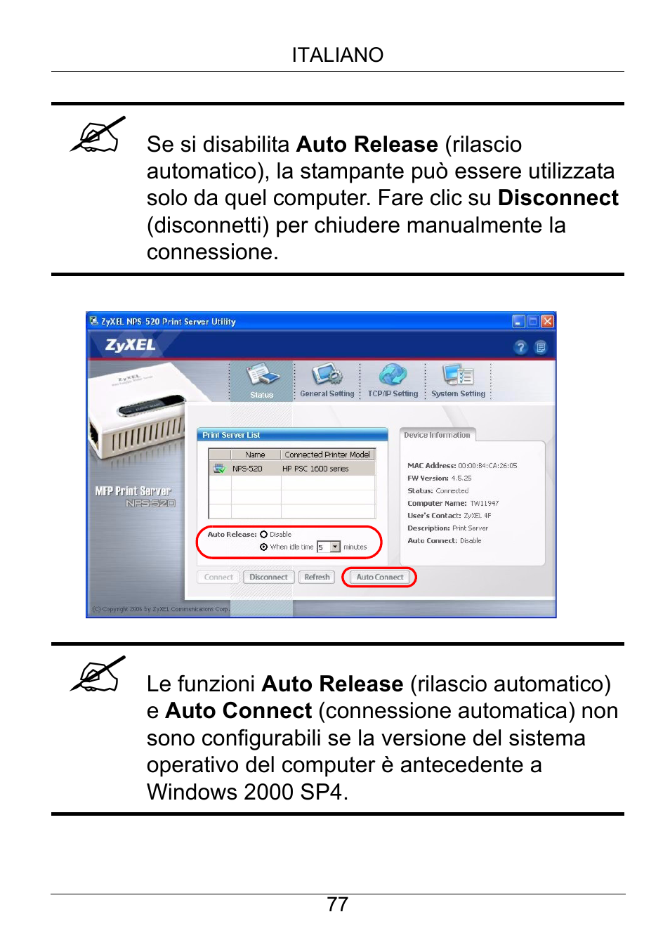ZyXEL Communications NPS-520 User Manual | Page 78 / 115