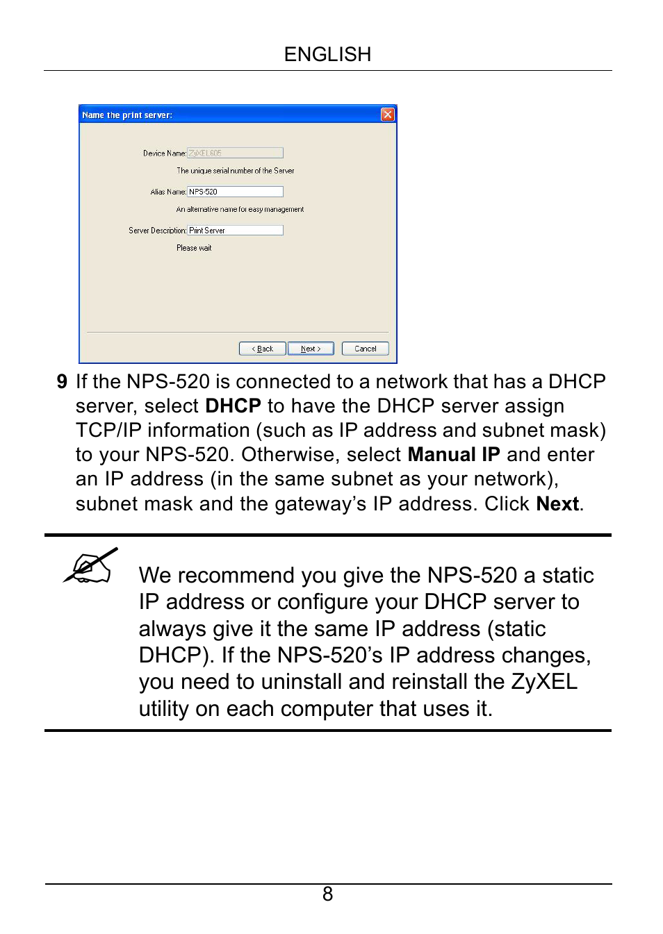 ZyXEL Communications NPS-520 User Manual | Page 9 / 115