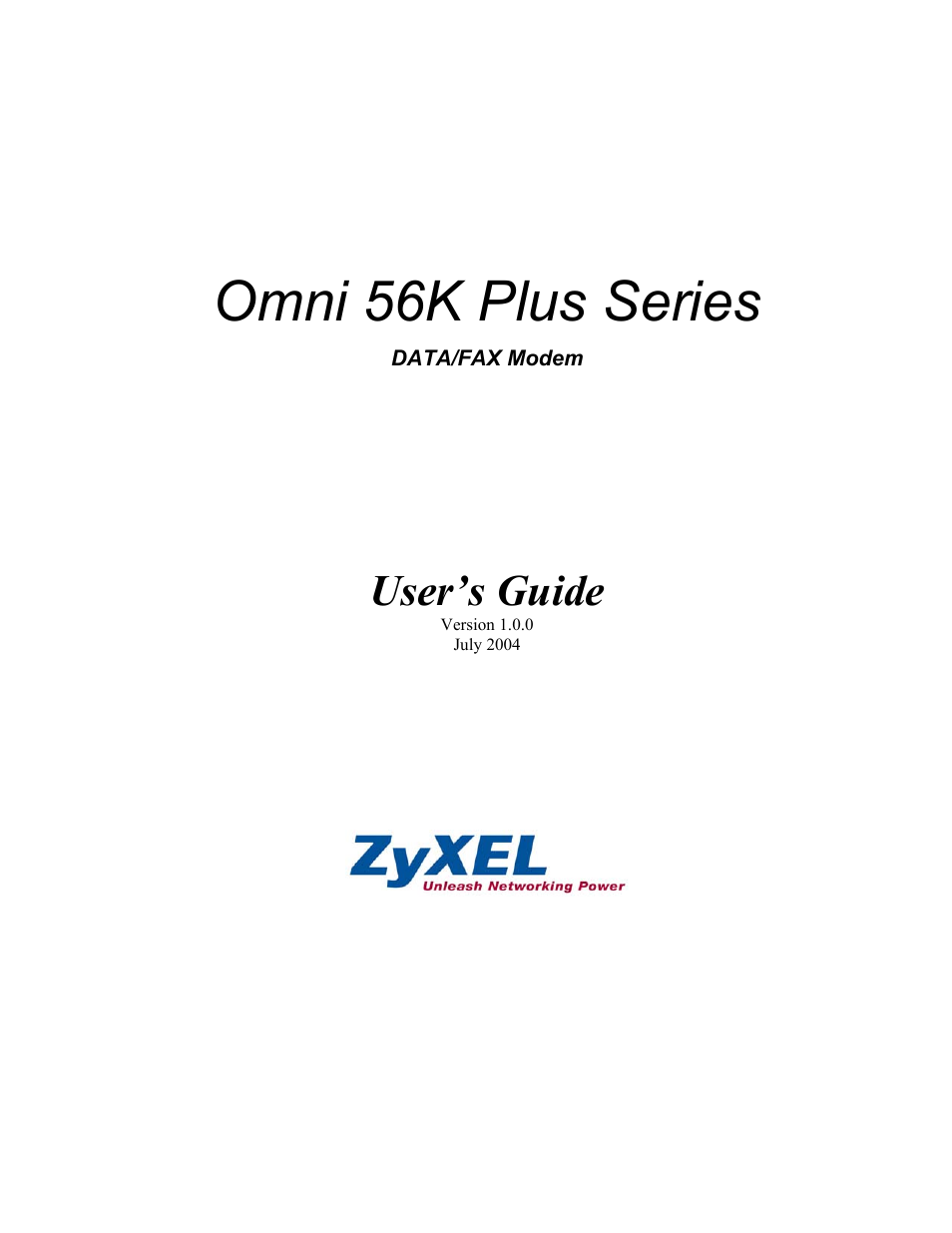 ZyXEL Communications 56K Plus Series User Manual | 66 pages