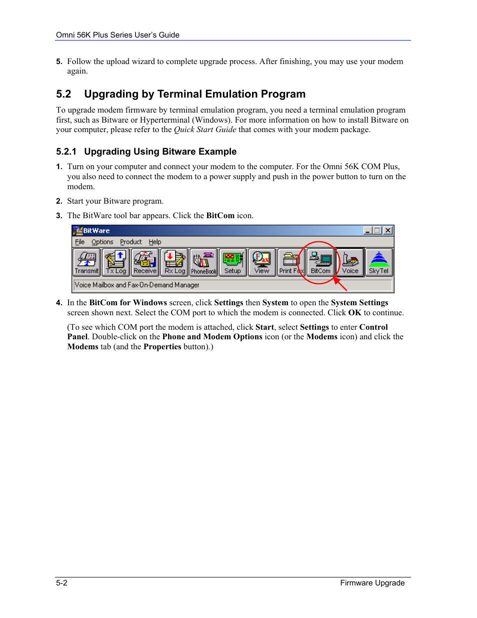 Upgrading by terminal emulation program, 2 upgrading by terminal emulation program | ZyXEL Communications 56K Plus Series User Manual | Page 56 / 66