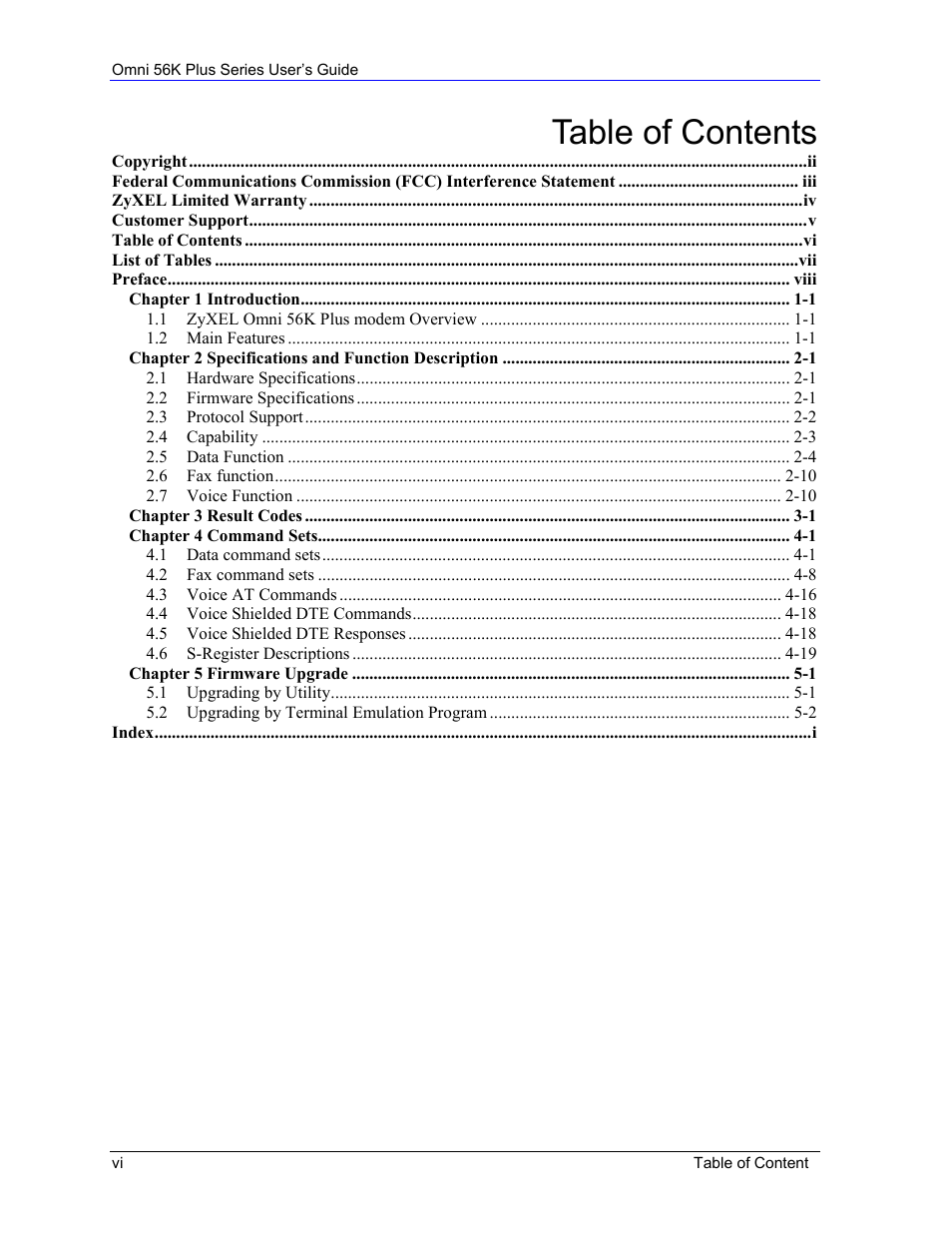 ZyXEL Communications 56K Plus Series User Manual | Page 6 / 66