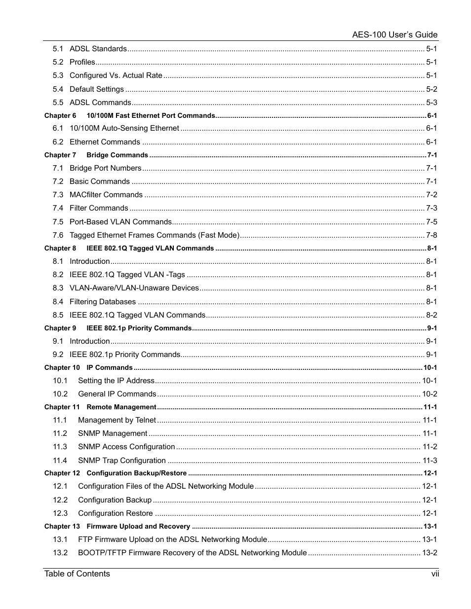 ZyXEL Communications AES-100 User Manual | Page 7 / 90