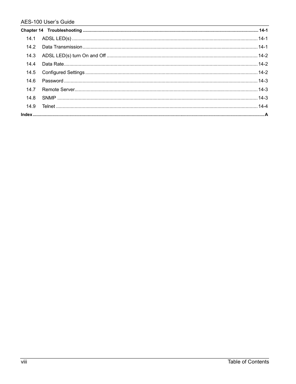 ZyXEL Communications AES-100 User Manual | Page 8 / 90