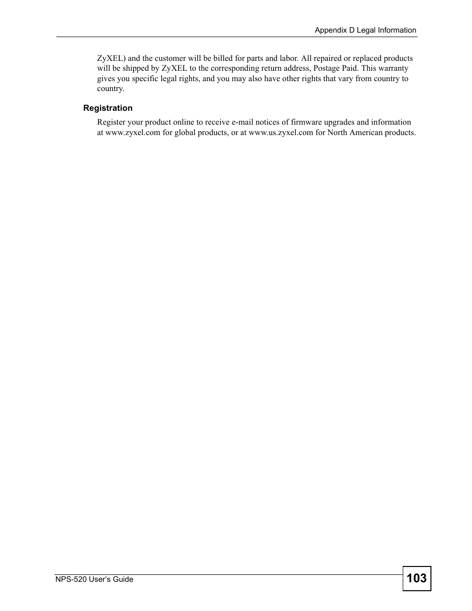 ZyXEL Communications NPS-520 User Manual | Page 103 / 112