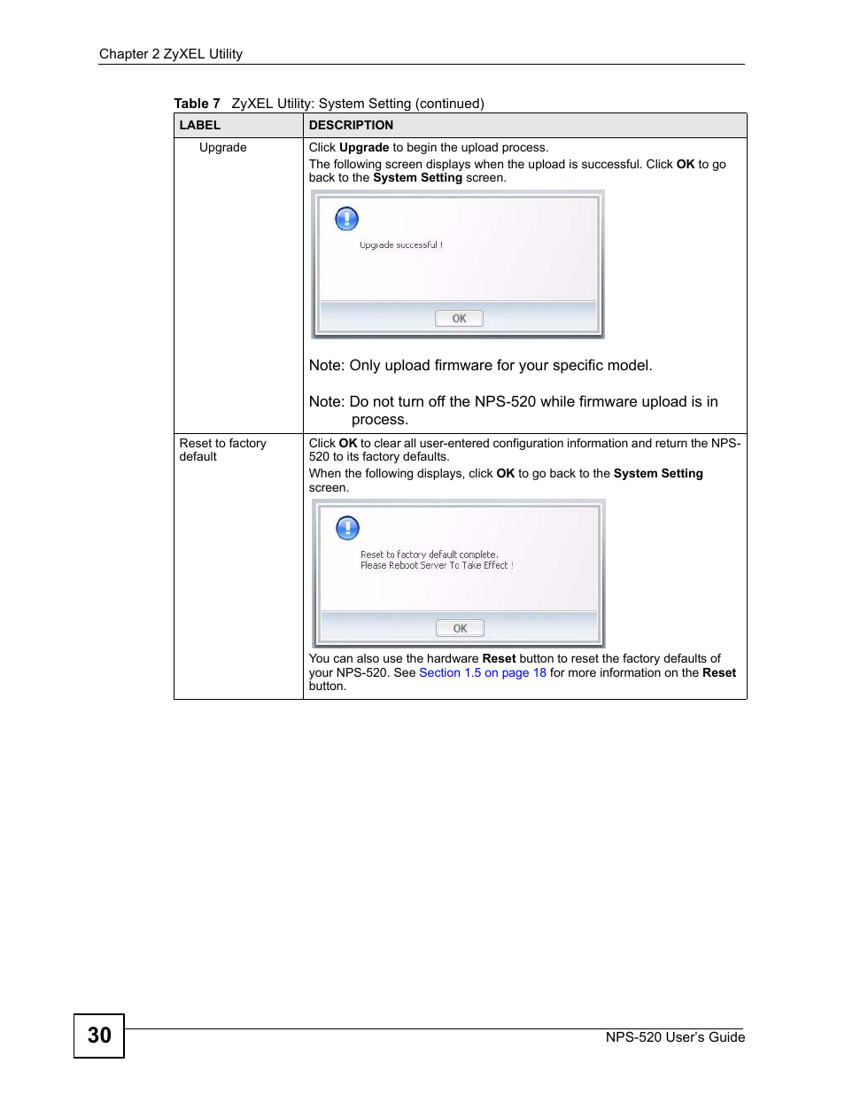 ZyXEL Communications NPS-520 User Manual | Page 30 / 112