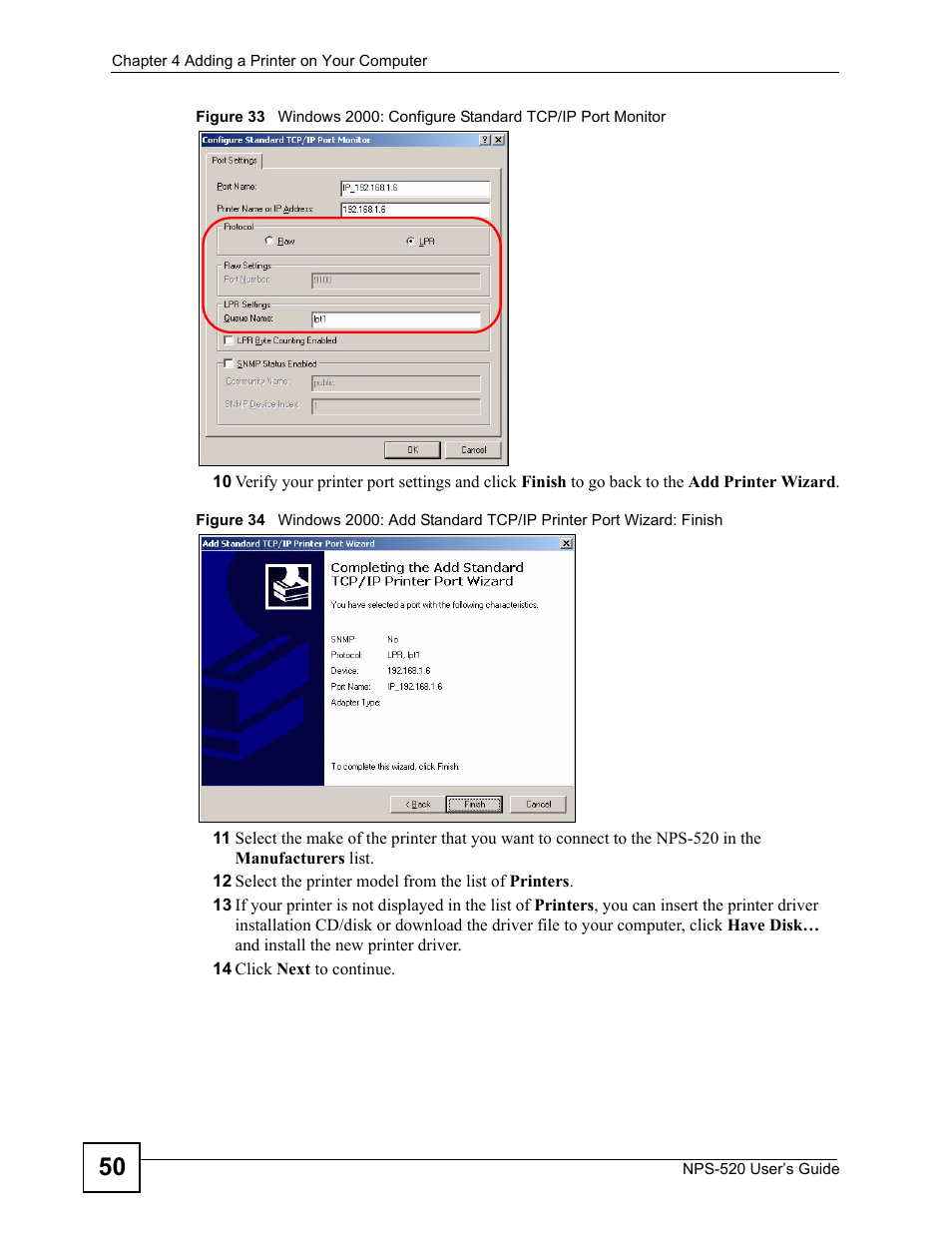 ZyXEL Communications NPS-520 User Manual | Page 50 / 112