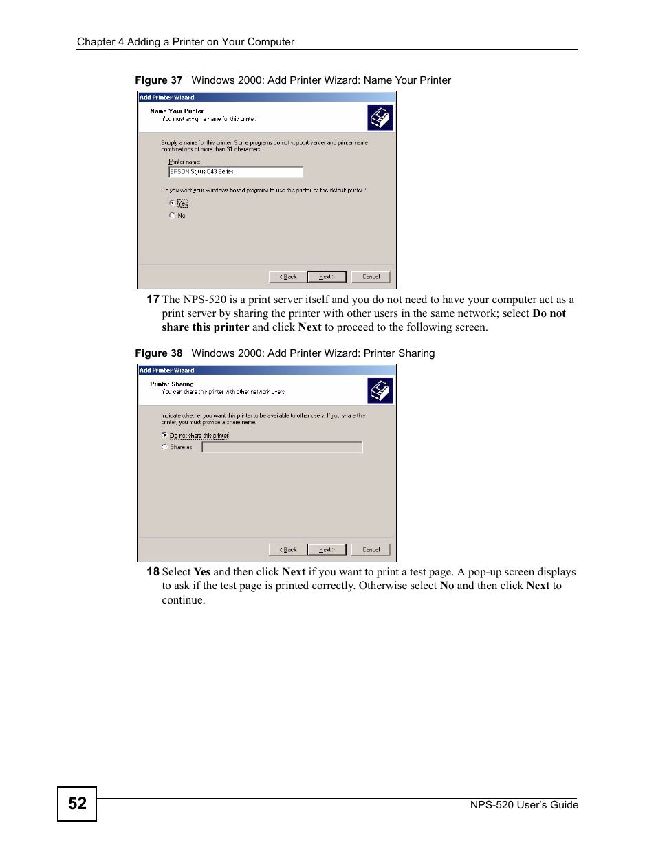 ZyXEL Communications NPS-520 User Manual | Page 52 / 112