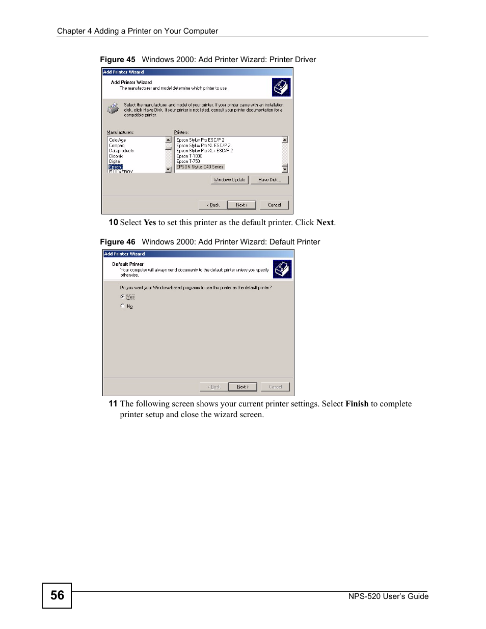 ZyXEL Communications NPS-520 User Manual | Page 56 / 112