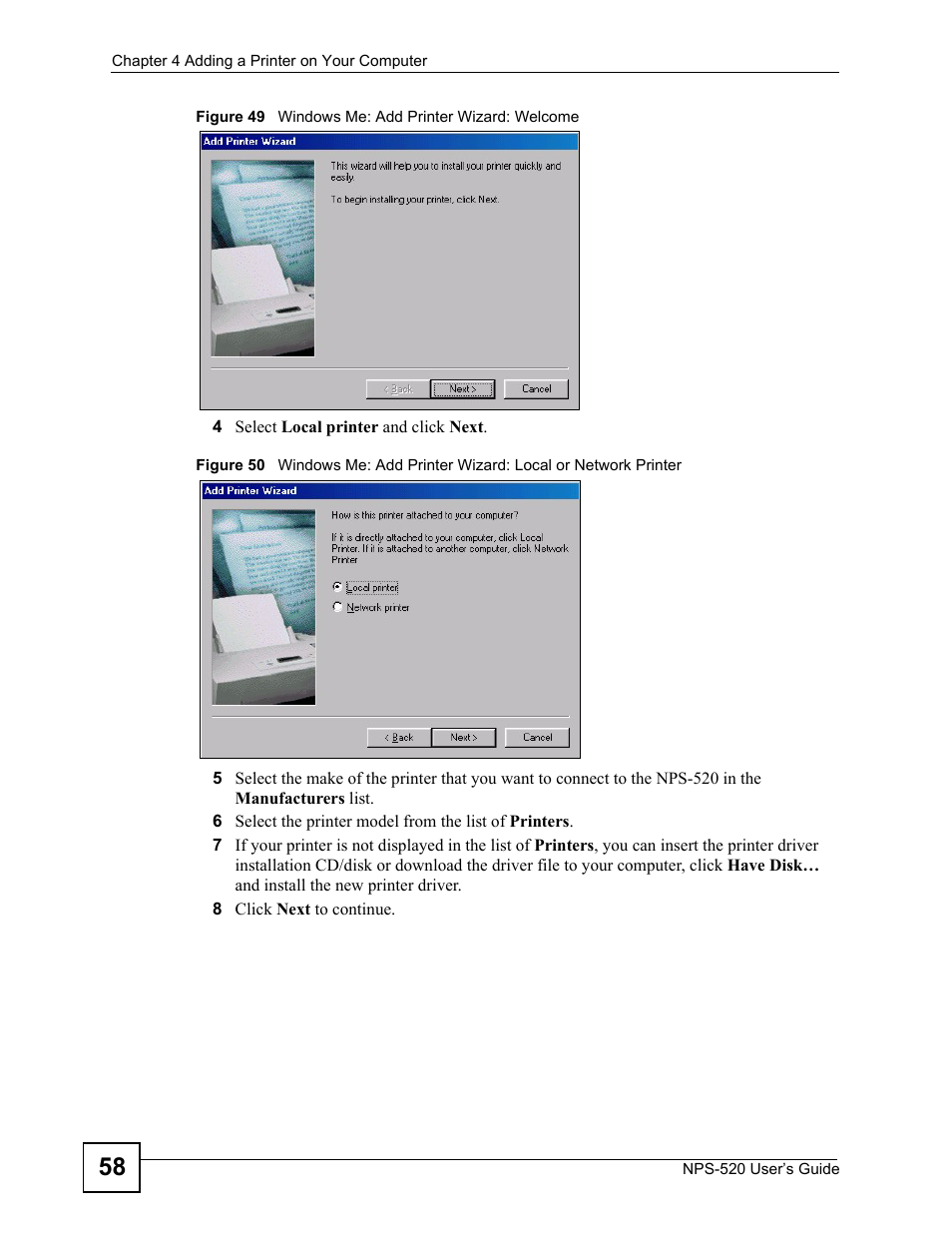 ZyXEL Communications NPS-520 User Manual | Page 58 / 112