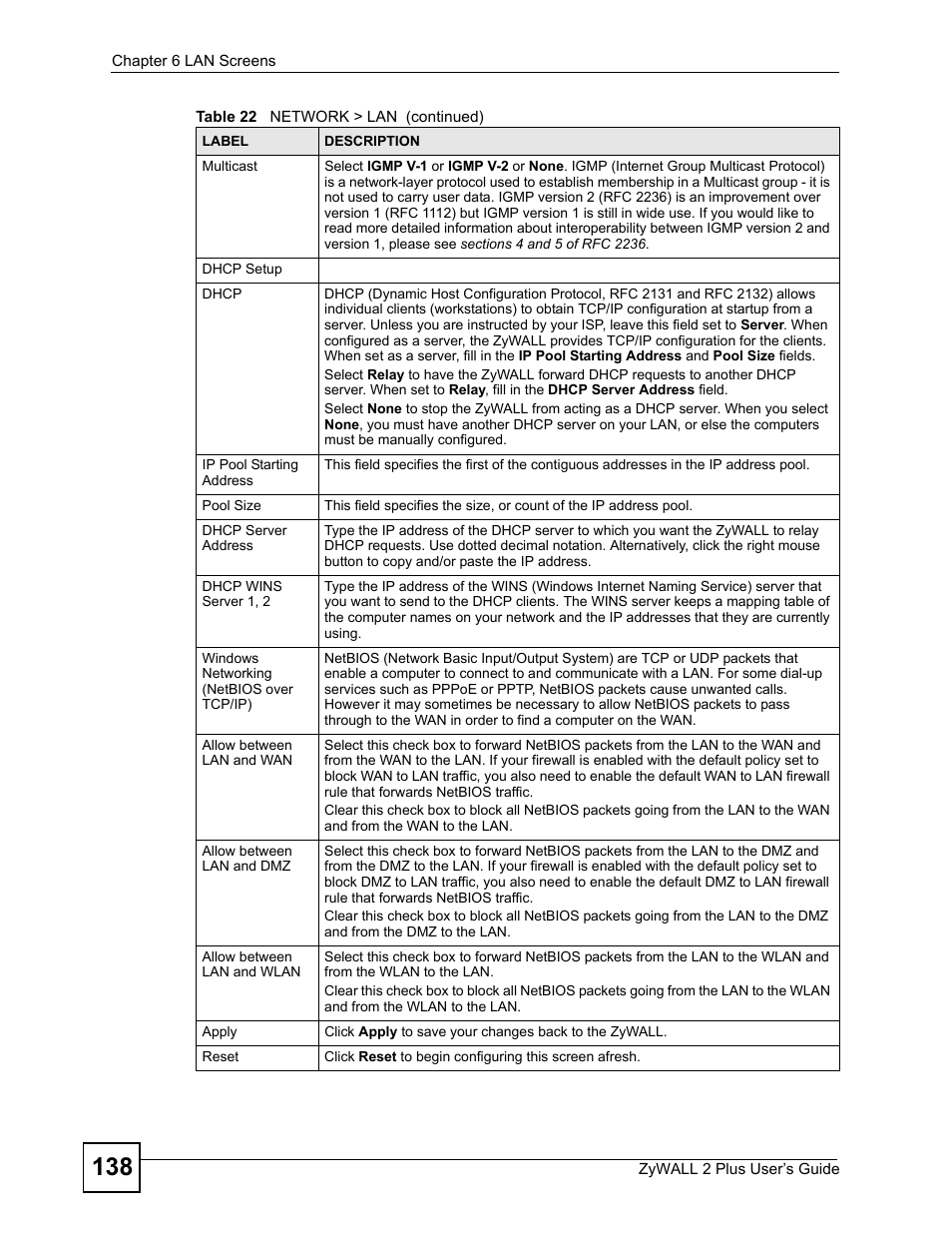 ZyXEL Communications ZyWALL 2 Plus User Manual | Page 138 / 686