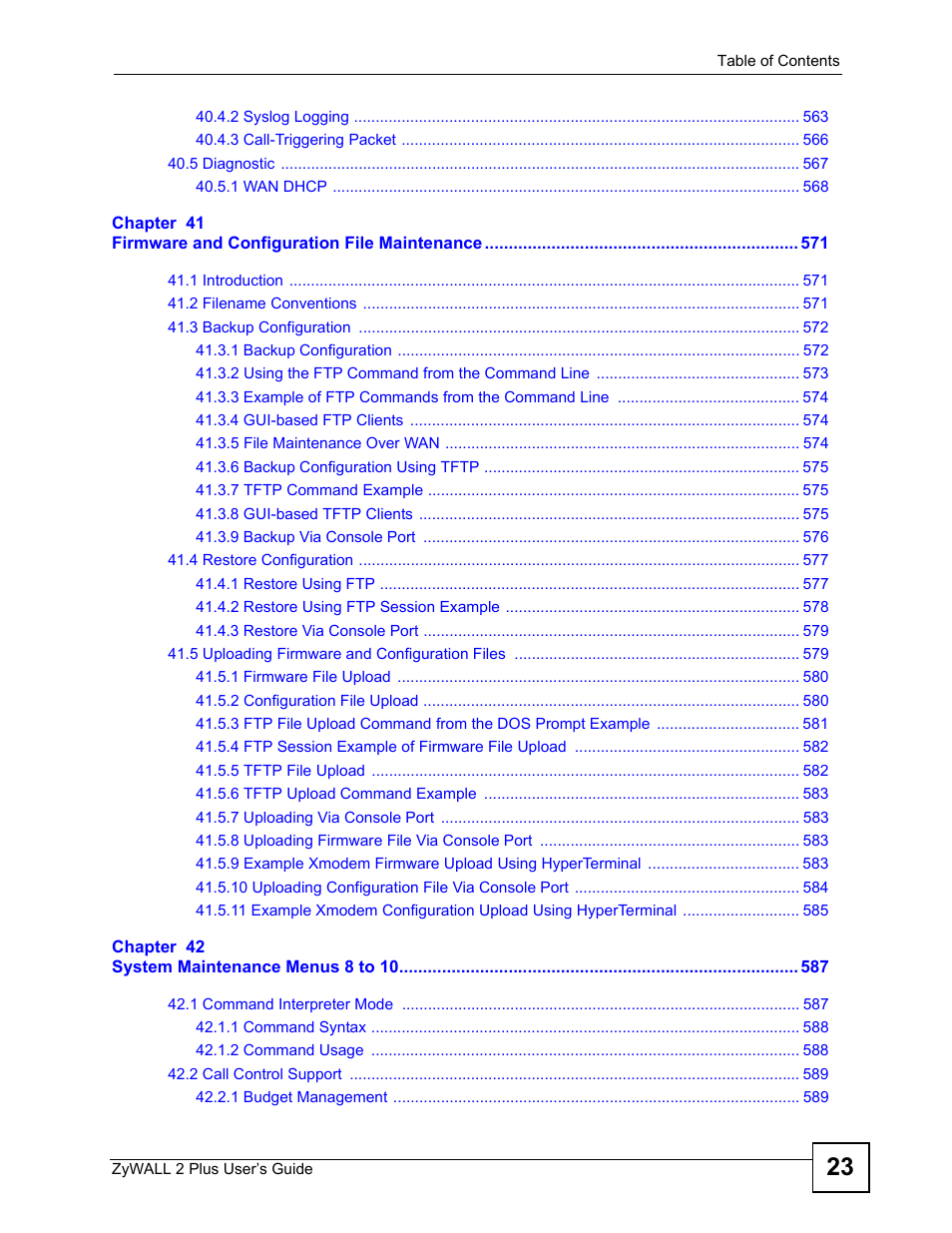 ZyXEL Communications ZyWALL 2 Plus User Manual | Page 23 / 686