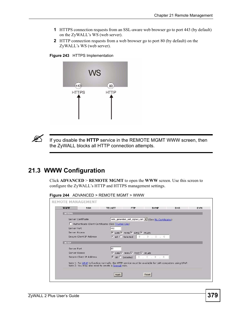 3 www configuration | ZyXEL Communications ZyWALL 2 Plus User Manual | Page 379 / 686