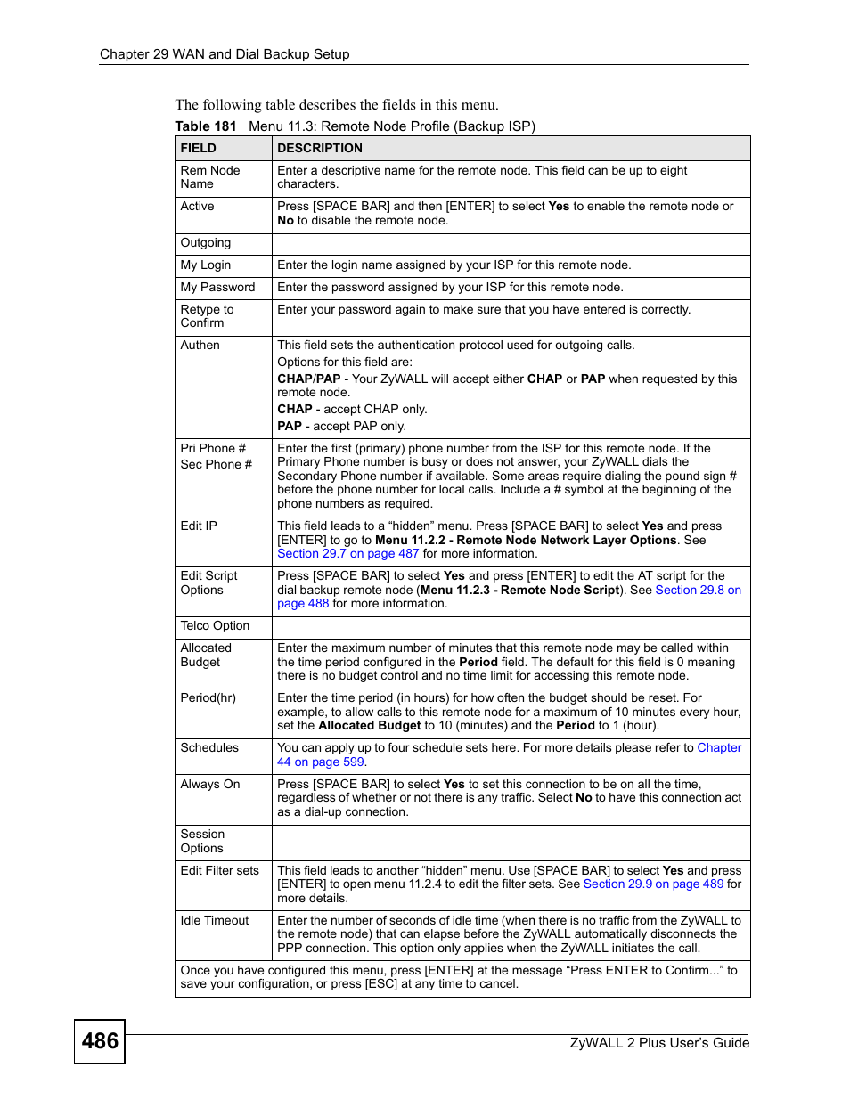 ZyXEL Communications ZyWALL 2 Plus User Manual | Page 486 / 686