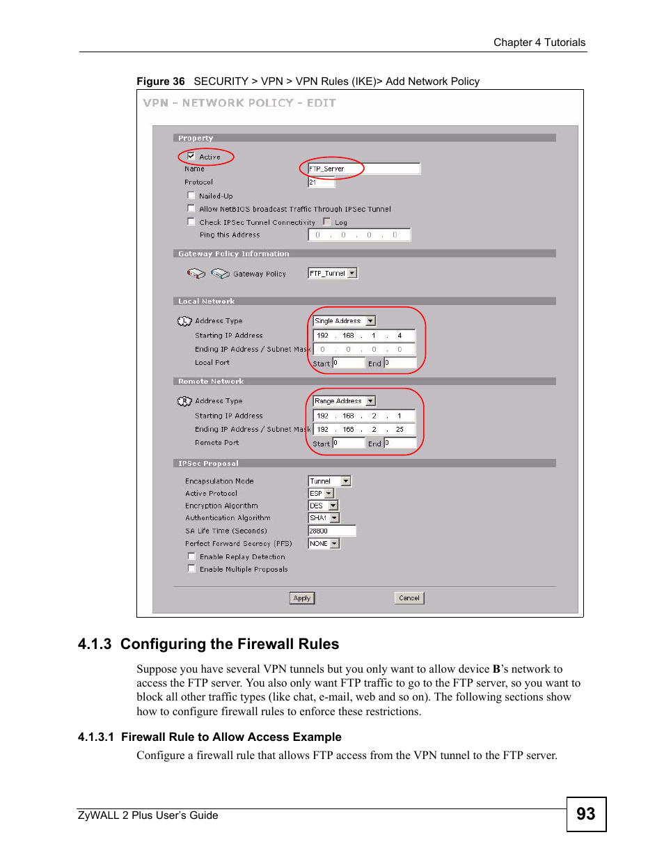 3 configuring the firewall rules | ZyXEL Communications ZyWALL 2 Plus User Manual | Page 93 / 686