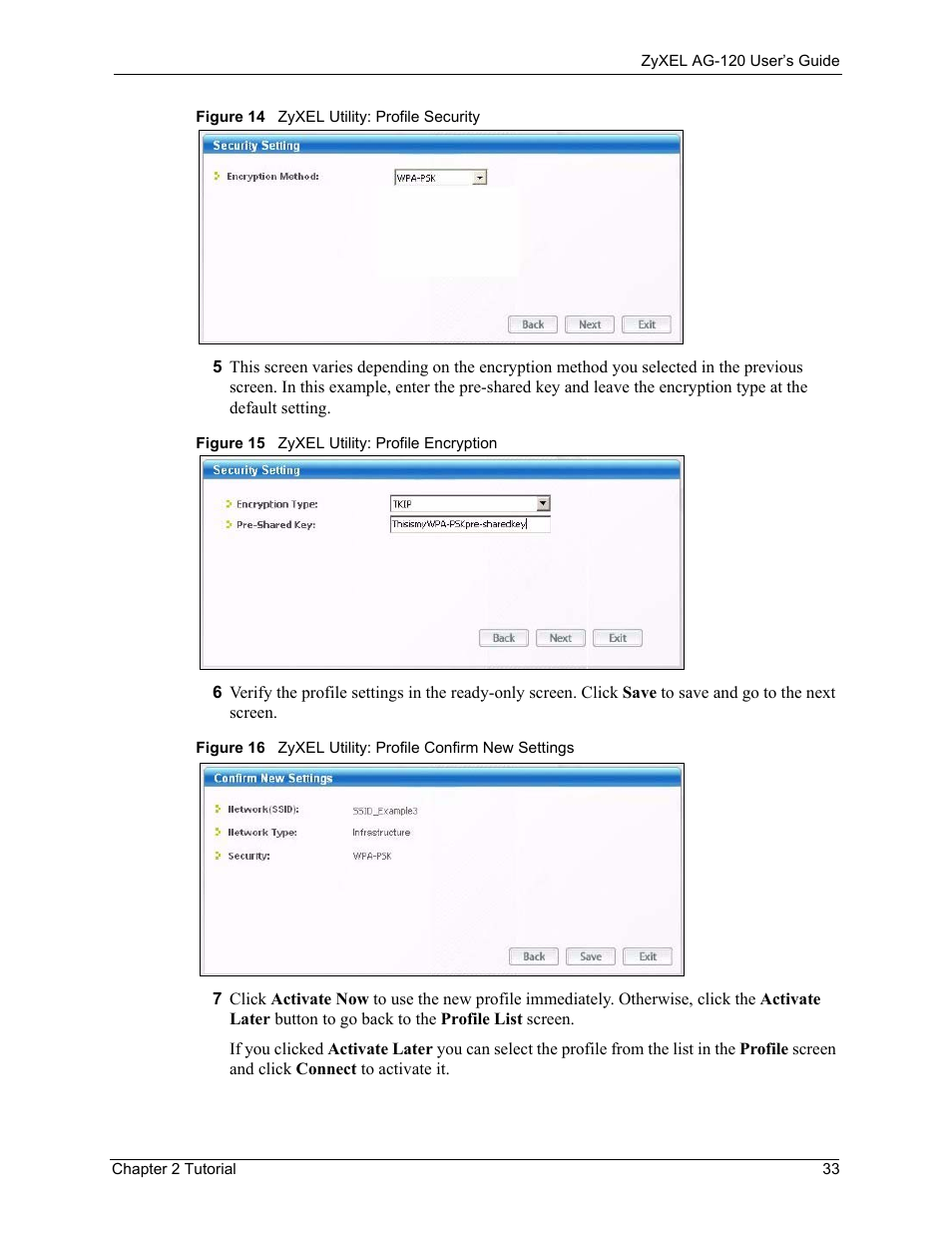 ZyXEL Communications 802.11a/g Wireless CardBus Card ZyXEL AG-120 User Manual | Page 33 / 119