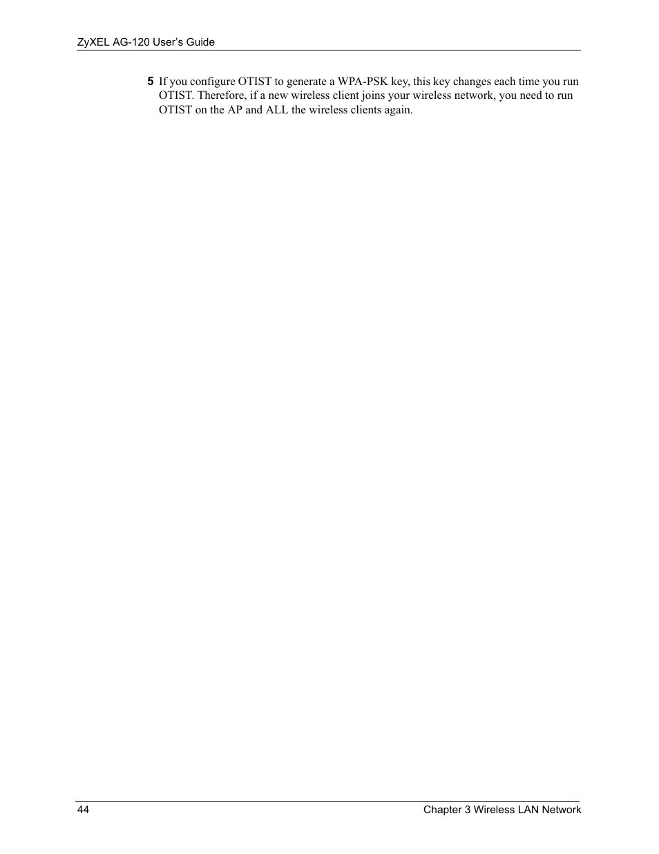 ZyXEL Communications 802.11a/g Wireless CardBus Card ZyXEL AG-120 User Manual | Page 44 / 119