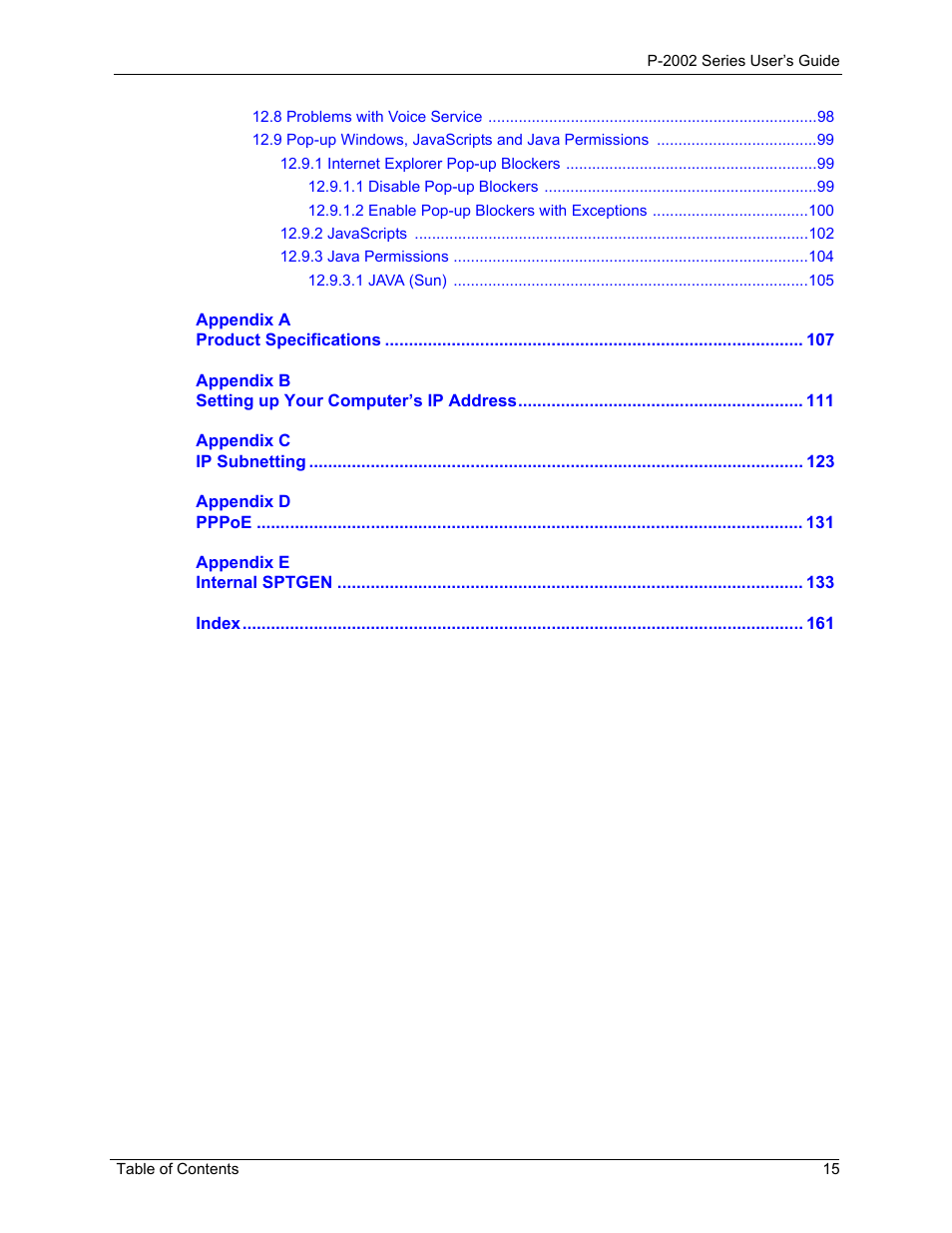 ZyXEL Communications P-2002 User Manual | Page 15 / 168