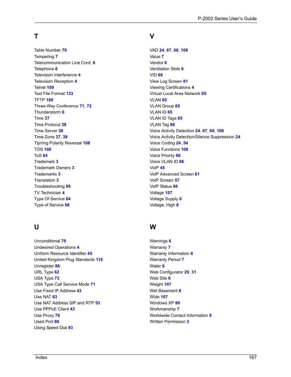 ZyXEL Communications P-2002 User Manual | Page 167 / 168