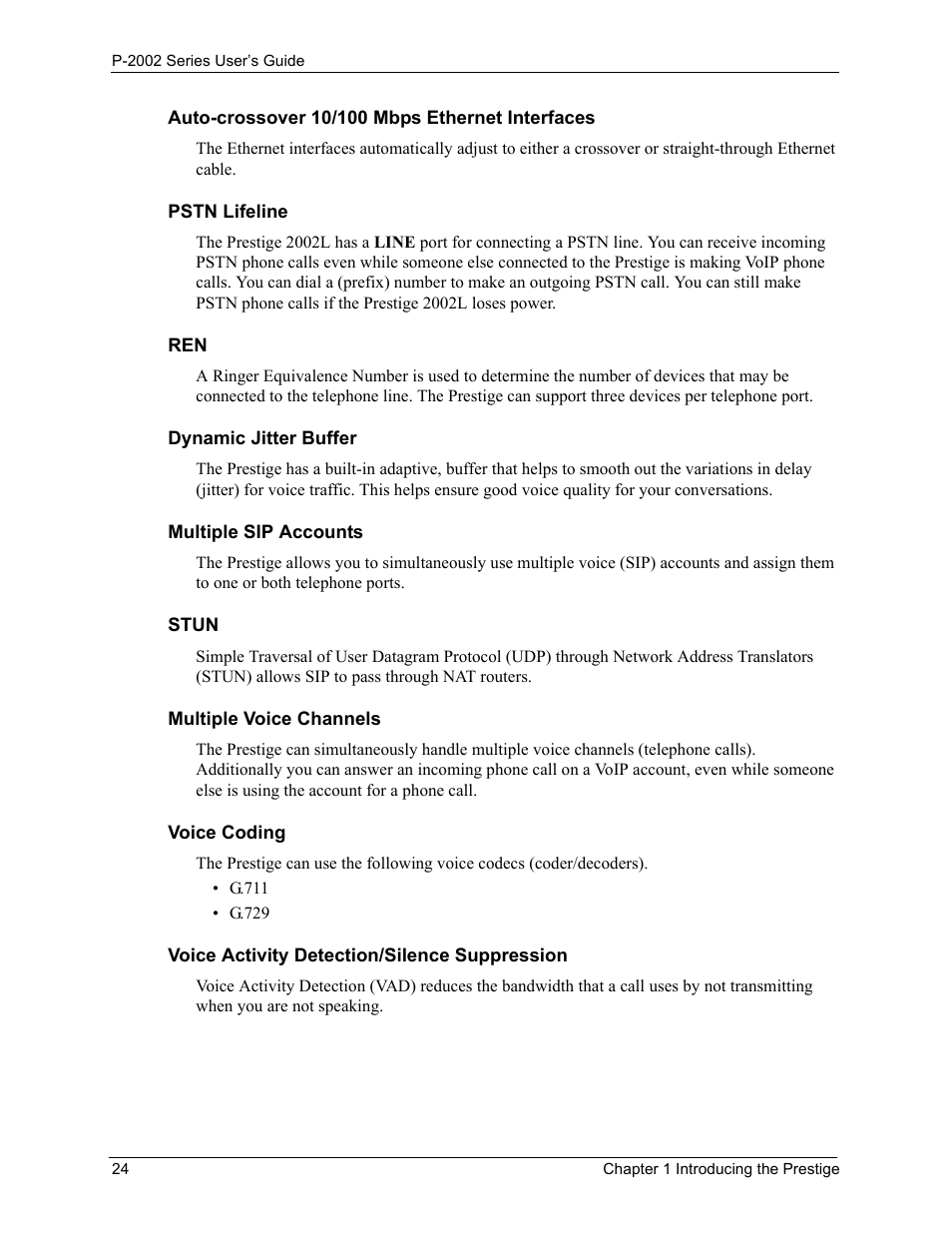 ZyXEL Communications P-2002 User Manual | Page 24 / 168