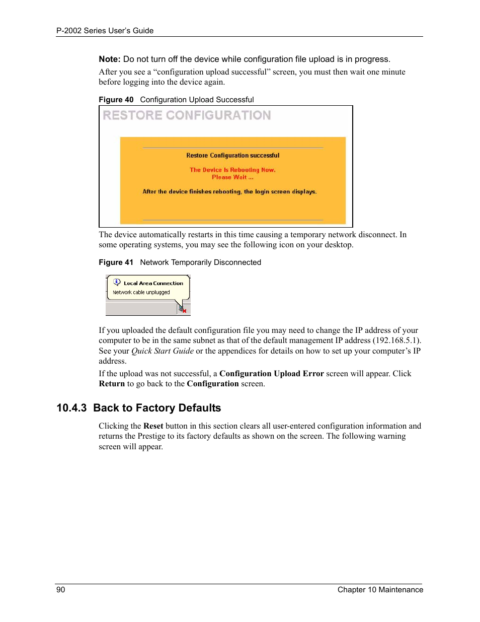 3 back to factory defaults | ZyXEL Communications P-2002 User Manual | Page 90 / 168