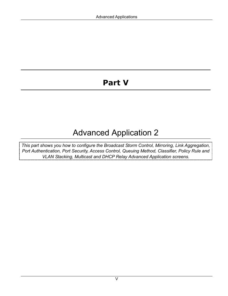 Part v advanced application 2, Advanced application 2, Part v | ZyXEL Communications ZyXEL Dimension ES-3124 User Manual | Page 109 / 272