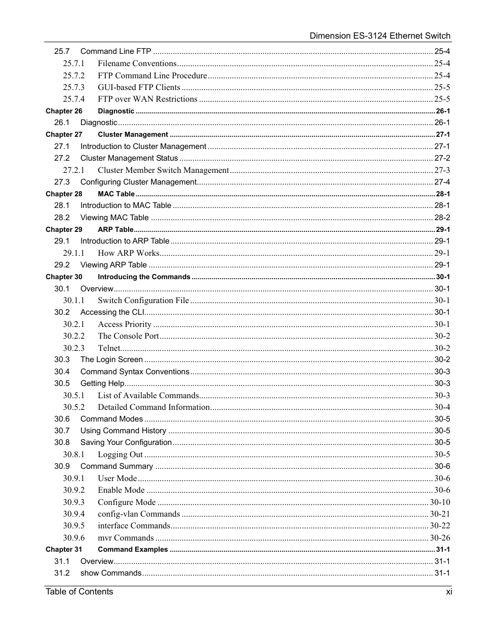 ZyXEL Communications ZyXEL Dimension ES-3124 User Manual | Page 11 / 272