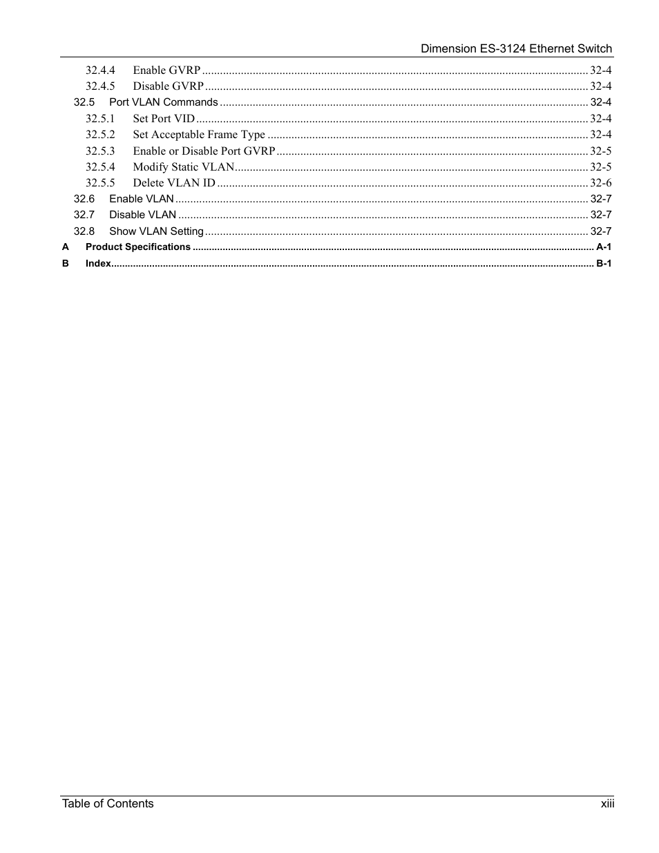 ZyXEL Communications ZyXEL Dimension ES-3124 User Manual | Page 13 / 272