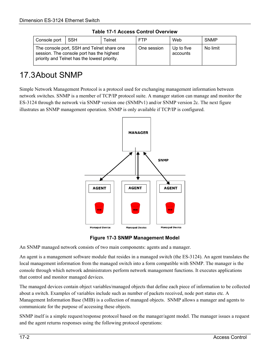 About snmp, 3 about snmp | ZyXEL Communications ZyXEL Dimension ES-3124 User Manual | Page 134 / 272