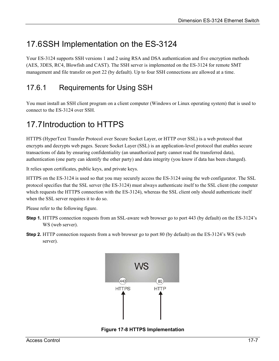Ssh implementation on the es-3124, Requirements for using ssh, Introduction to https | 1 requirements for using ssh | ZyXEL Communications ZyXEL Dimension ES-3124 User Manual | Page 139 / 272