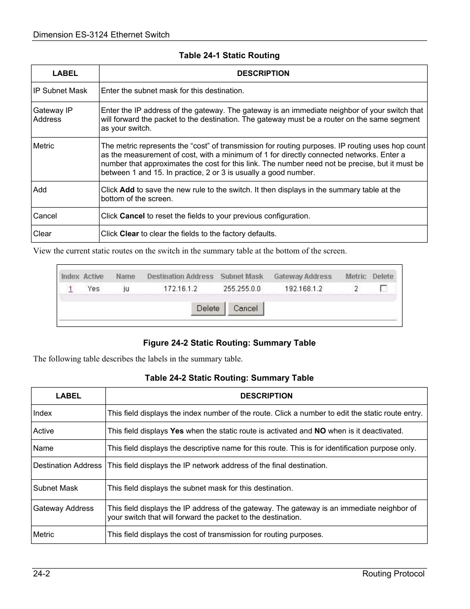 ZyXEL Communications ZyXEL Dimension ES-3124 User Manual | Page 186 / 272