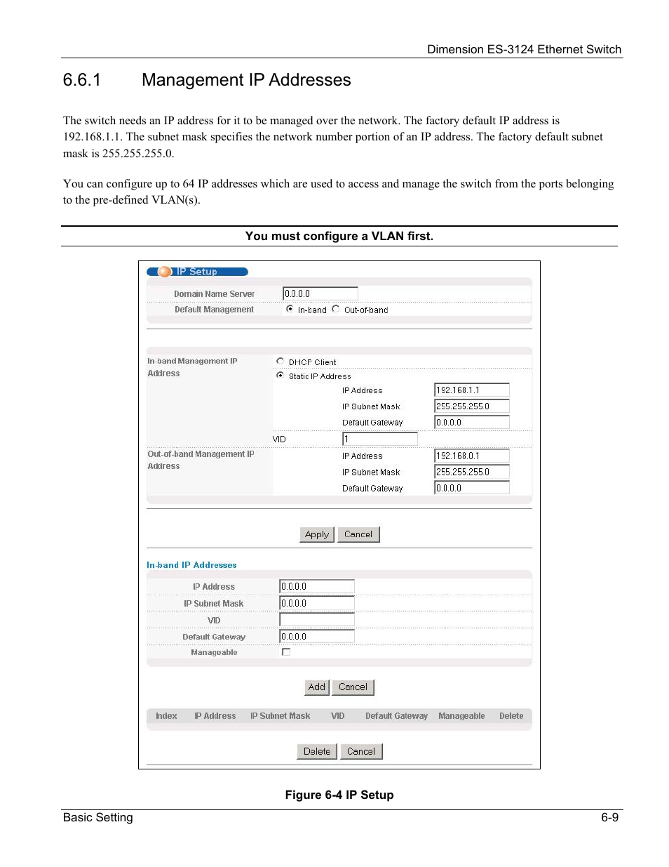 1 management ip addresses | ZyXEL Communications ZyXEL Dimension ES-3124 User Manual | Page 71 / 272