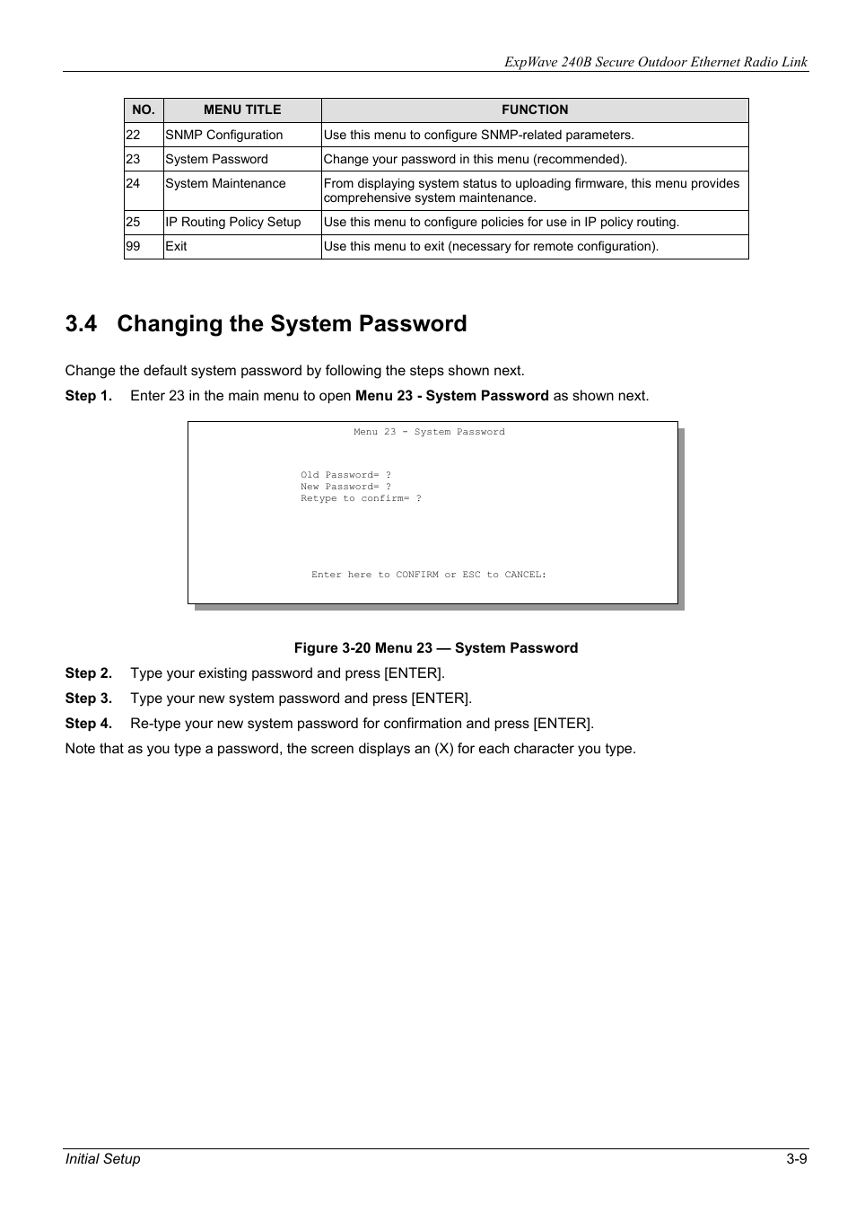4 changing the system password | ZyXEL Communications ZyXEL ExpWave 240B User Manual | Page 39 / 96