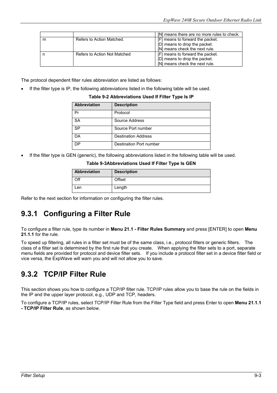 1 configuring a filter rule, 2 tcp/ip filter rule | ZyXEL Communications ZyXEL ExpWave 240B User Manual | Page 57 / 96