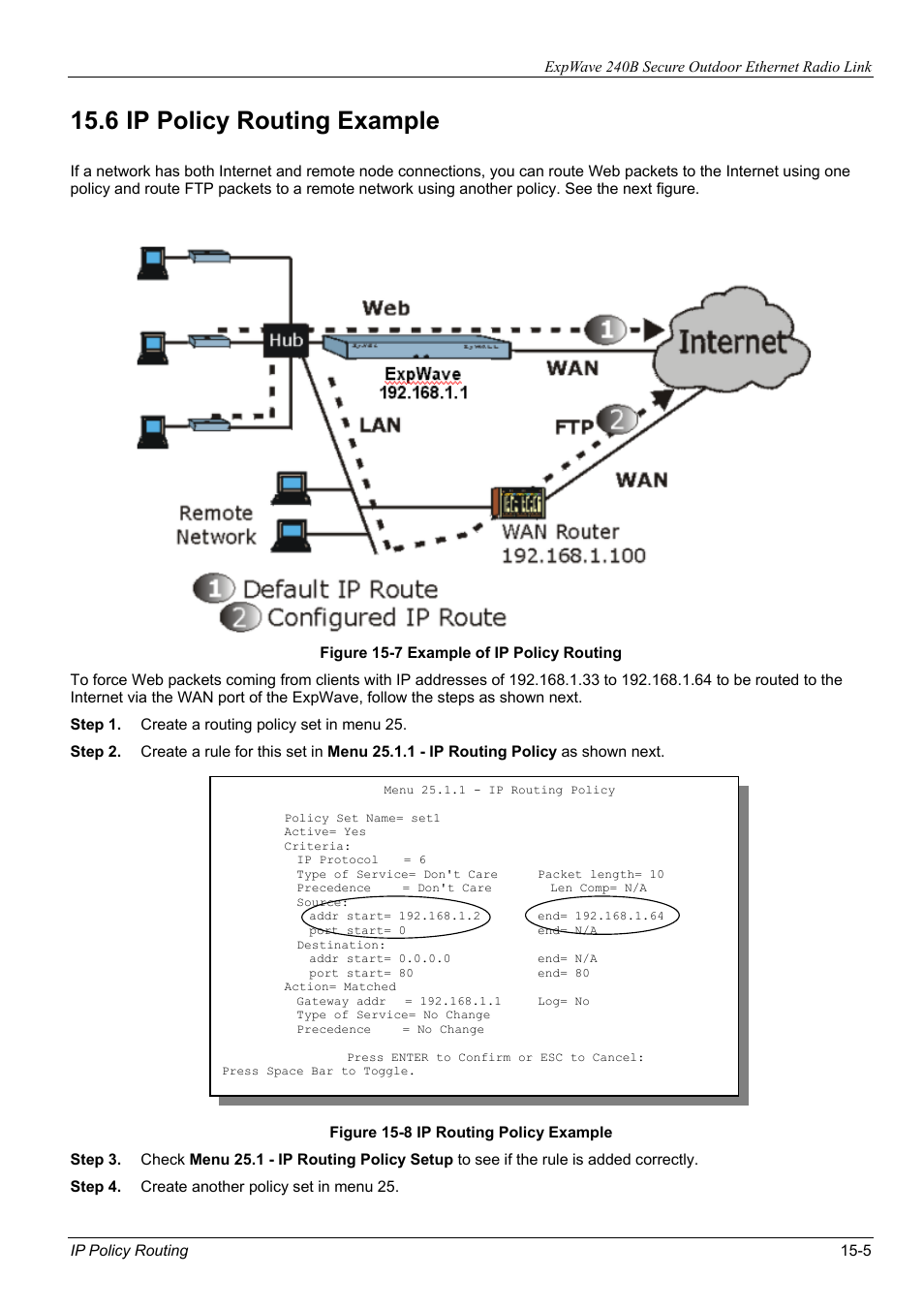 6 ip policy routing example | ZyXEL Communications ZyXEL ExpWave 240B User Manual | Page 95 / 96