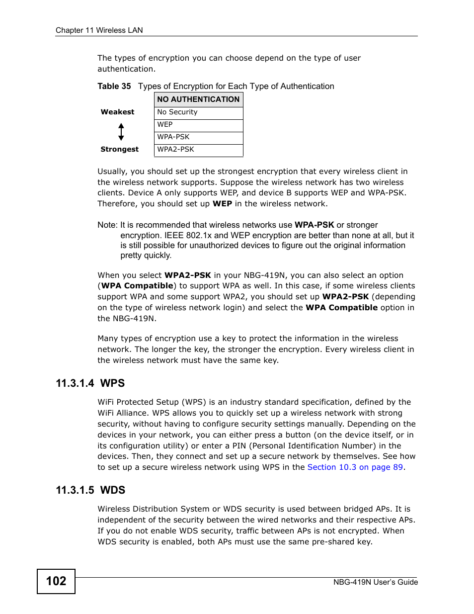 4 wps, 5 wds | ZyXEL Communications NBG-419N User Manual | Page 102 / 294