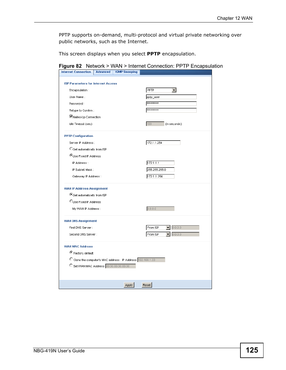 ZyXEL Communications NBG-419N User Manual | Page 125 / 294
