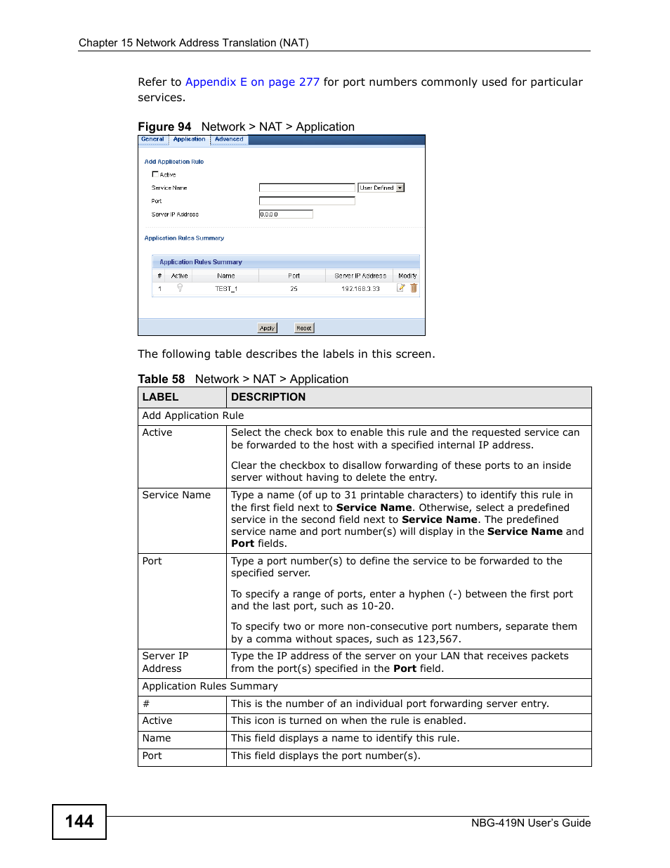 ZyXEL Communications NBG-419N User Manual | Page 144 / 294