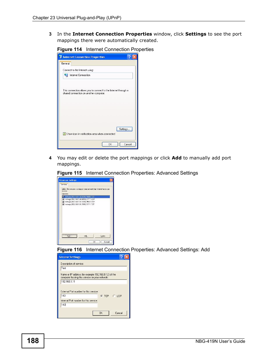 ZyXEL Communications NBG-419N User Manual | Page 188 / 294