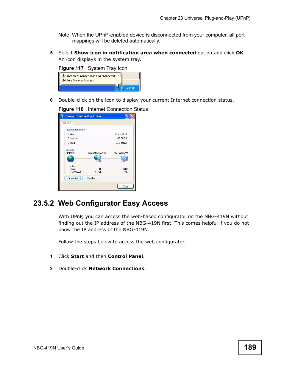 2 web configurator easy access | ZyXEL Communications NBG-419N User Manual | Page 189 / 294