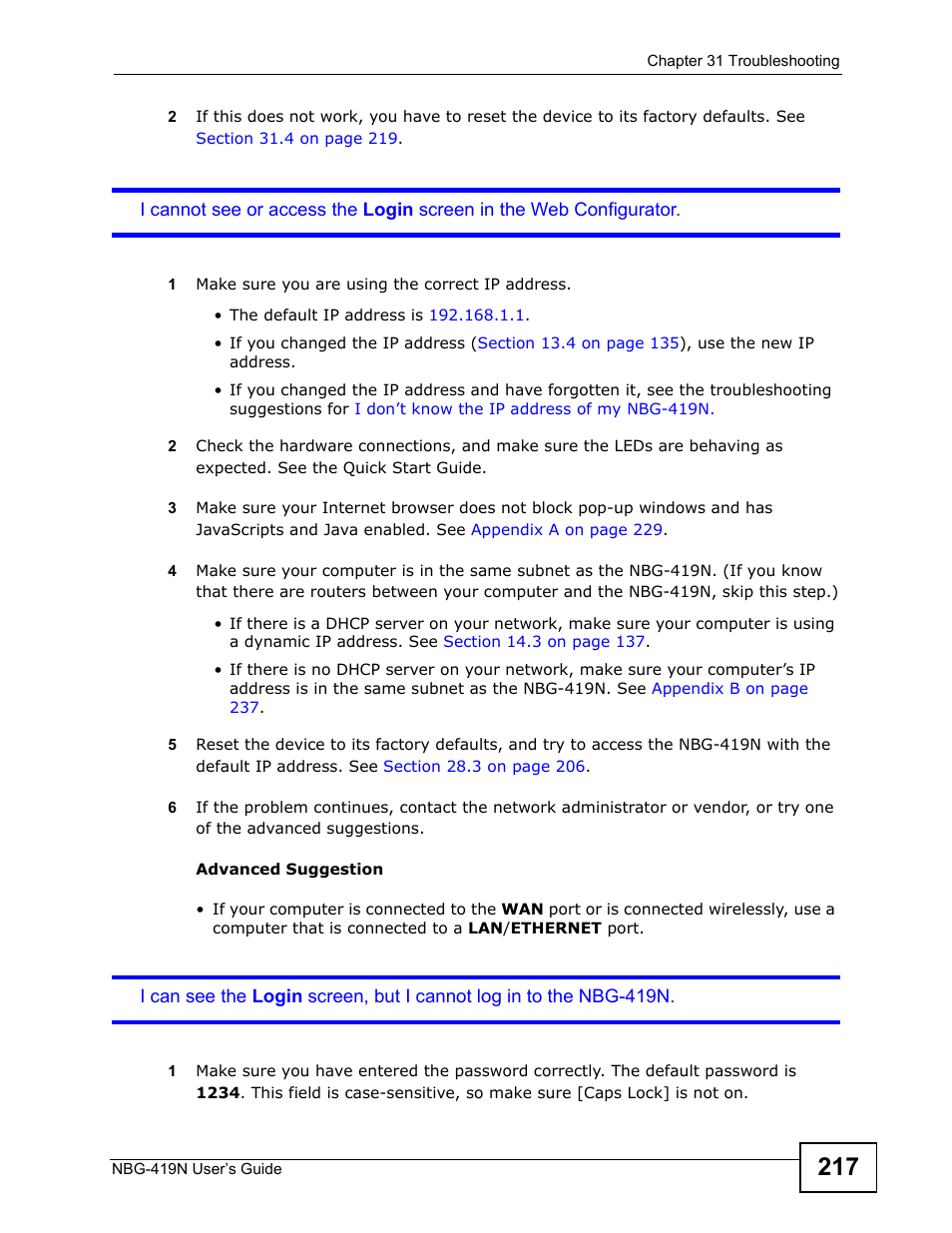 ZyXEL Communications NBG-419N User Manual | Page 217 / 294
