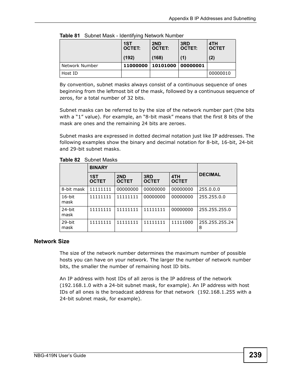 ZyXEL Communications NBG-419N User Manual | Page 239 / 294