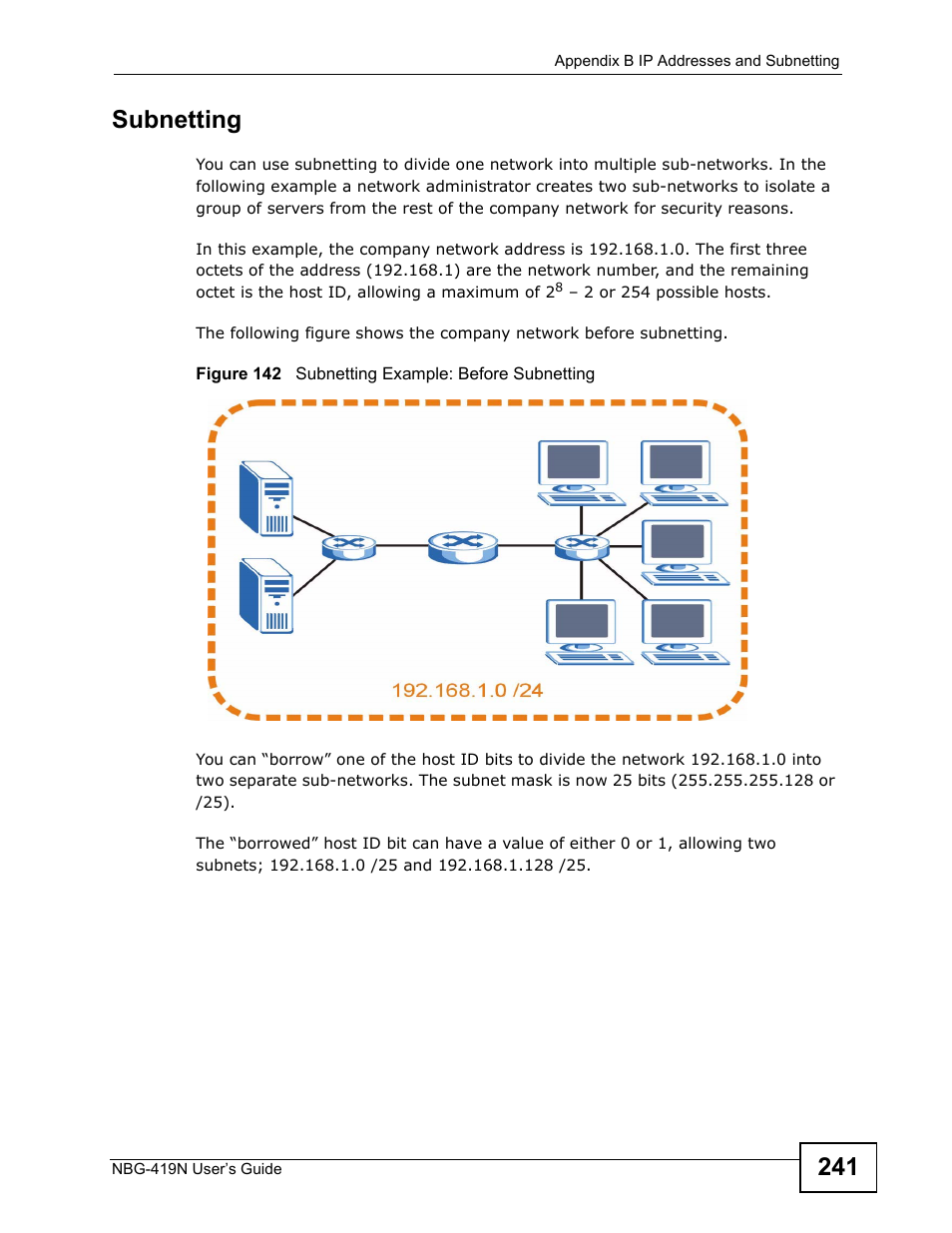 241 subnetting | ZyXEL Communications NBG-419N User Manual | Page 241 / 294