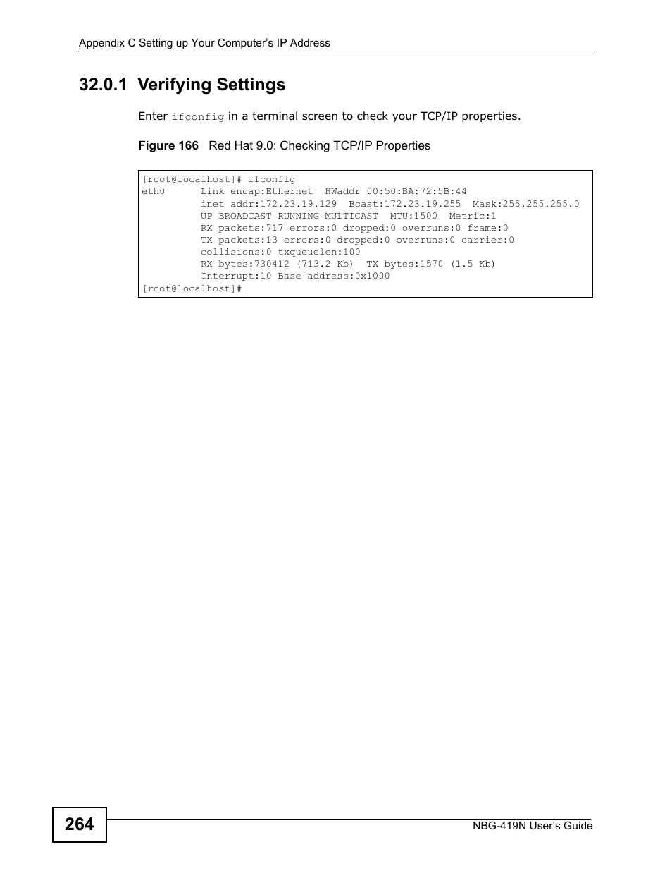 1 verifying settings | ZyXEL Communications NBG-419N User Manual | Page 264 / 294