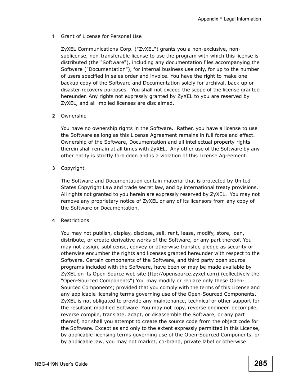 ZyXEL Communications NBG-419N User Manual | Page 285 / 294