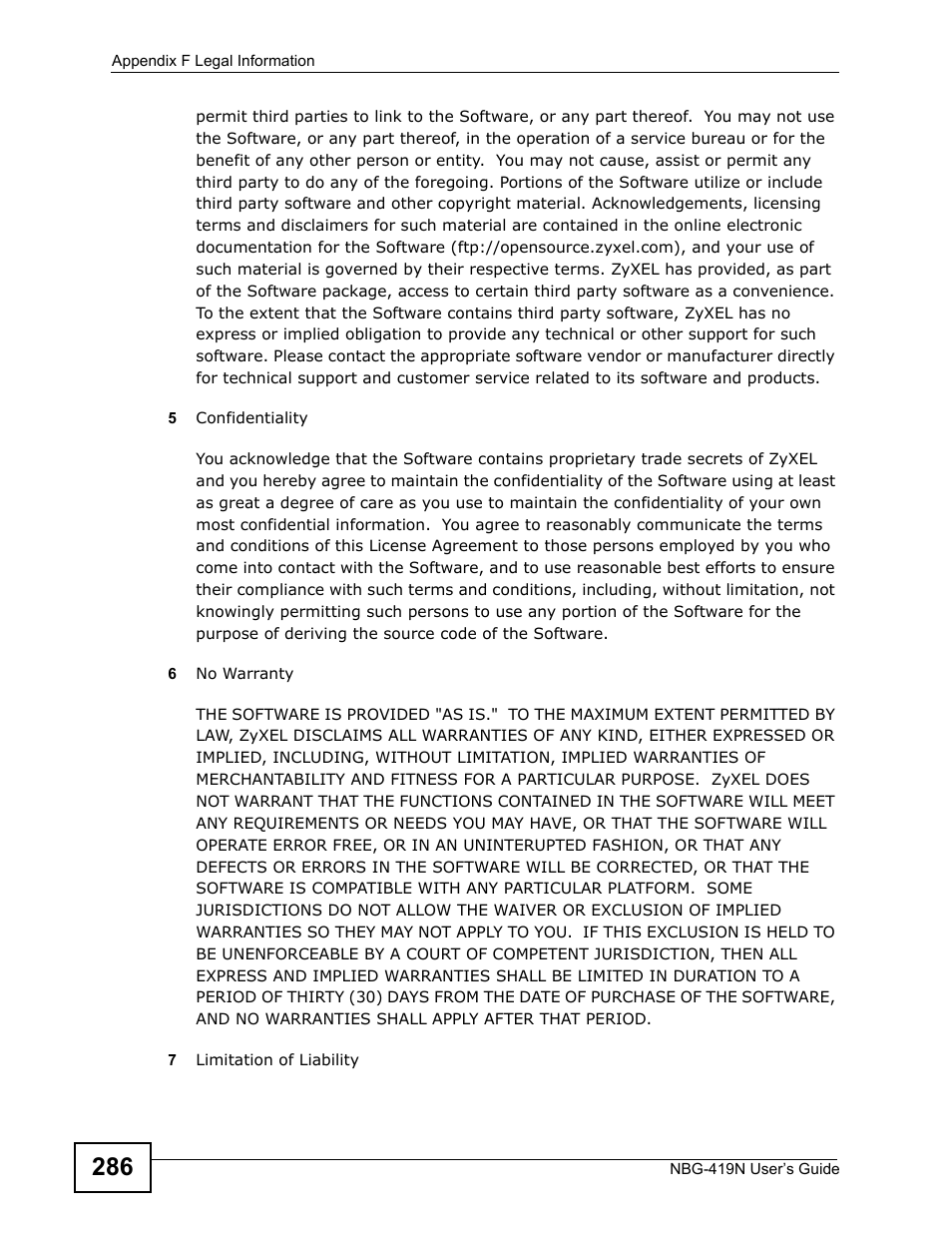 ZyXEL Communications NBG-419N User Manual | Page 286 / 294