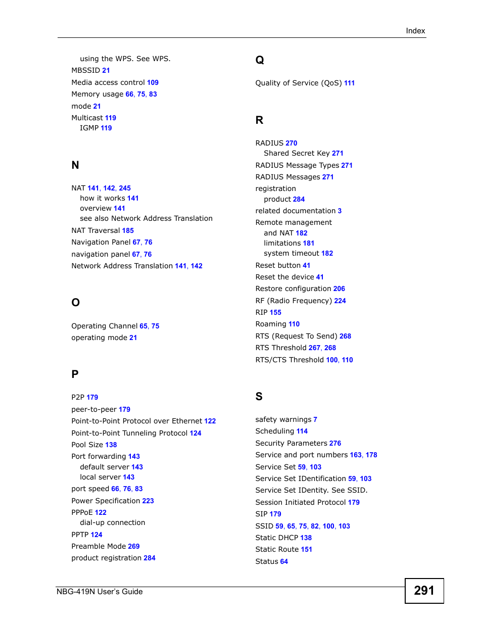 ZyXEL Communications NBG-419N User Manual | Page 291 / 294